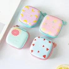 1 шт. мини квадратная монетница мультфильм фрукты Priented наушники из искусственной кожи переносной Жесткий Чехол для женщин девочек милый маленький кошелек для монет Новинка