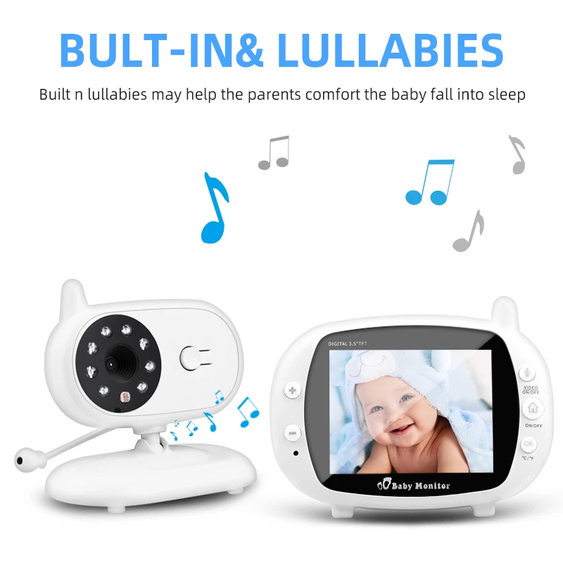 Bezprzewodowy niania elektroniczna Baby Monitor kamera ochrony 3.5 cal LCD Audio niania IR Night Vision połączenia głosowego Babyphone wideo monitorowanie temperatury Bezprzewodowy niania elektroniczna Baby Monitor kamera ochrony 3.5 cal LCD Audio niania IR Night Vision połączenia głosowego Babyphone wideo monitorowanie temperatury