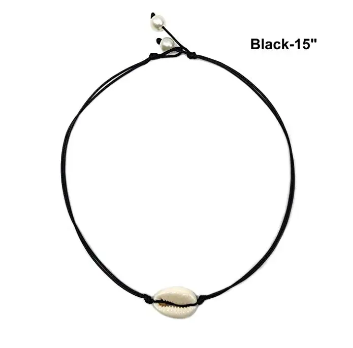 Bright Moon Natural Cowhide Shell Necklace Necklace Pendant Jewelry Hippie Adjustable beach is suitable for Girls - Окраска металла: color 1