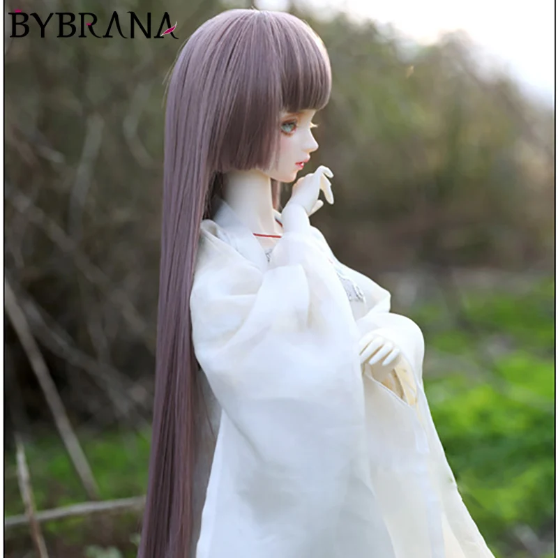 Парик для куклы Bybrana BJD размер 1/3 1/4 1/6 1/8 черные волосы три ножа челки парик из