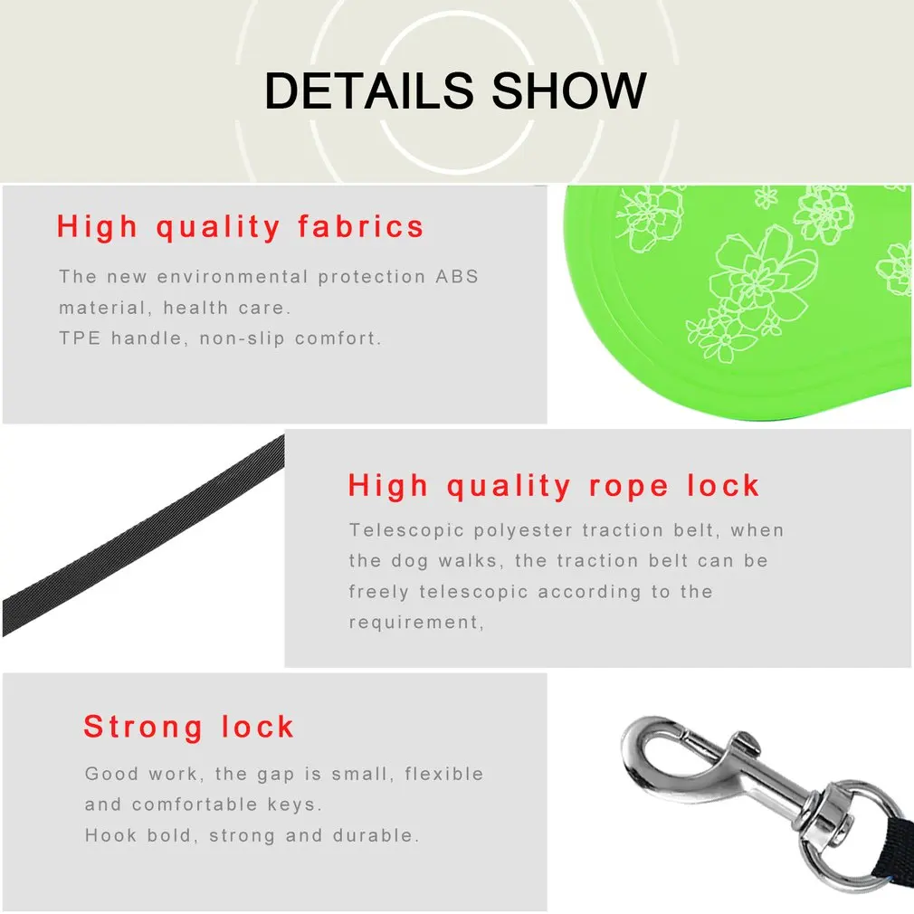 Dog Lead Leash Leash Telescopic Rope 3 Meter 10FT Pet Automatic Chain Pet Traction Retractable Walk Extending Dog Pet Tractor