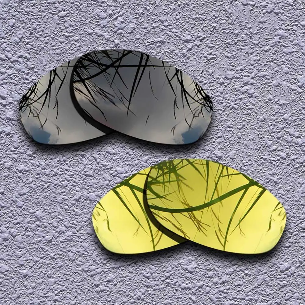 2 пары поляризованных сменных линз для солнцезащитных очков Oakley Tightrope-несколько вариантов - Цвет линз: Black-Gloden