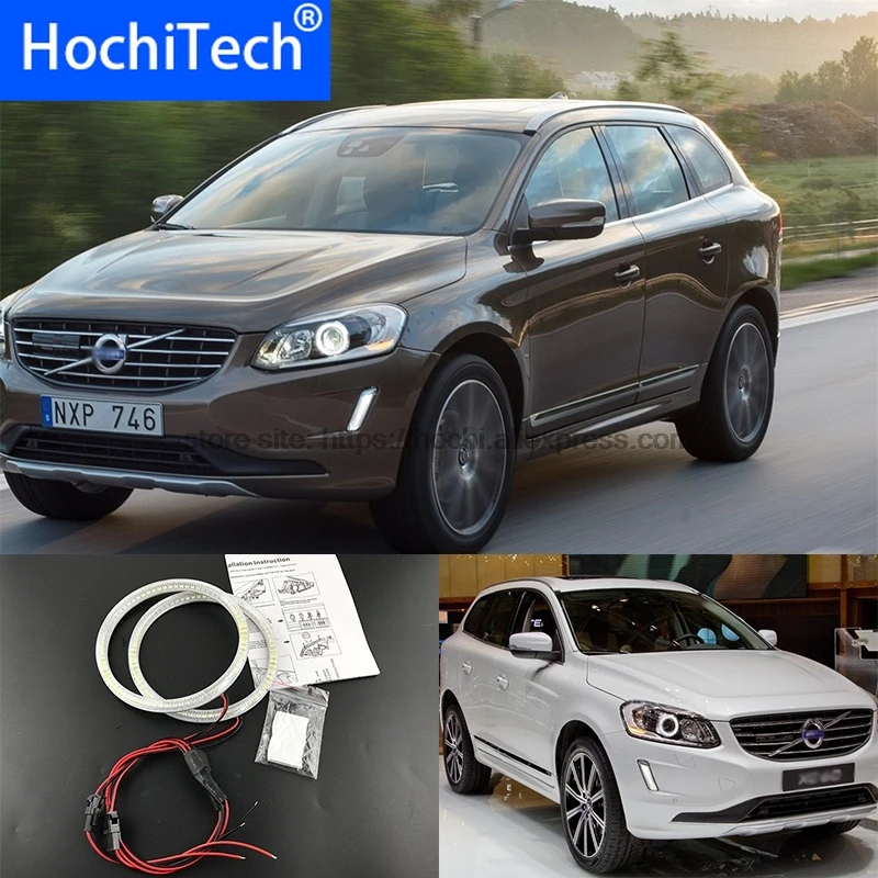 HochiTech Ultra bright SMD white LED angel eyes halo ring kit daytime running light DRL for Volvo XC60 2014 2015 with projector |