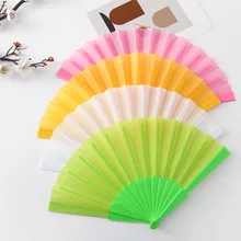 Classical Plastic Folding Fan Chinese Style Retro Hand Held Fan Floral Dance Performances Custom Fan Wedding Gift for Guest 2021