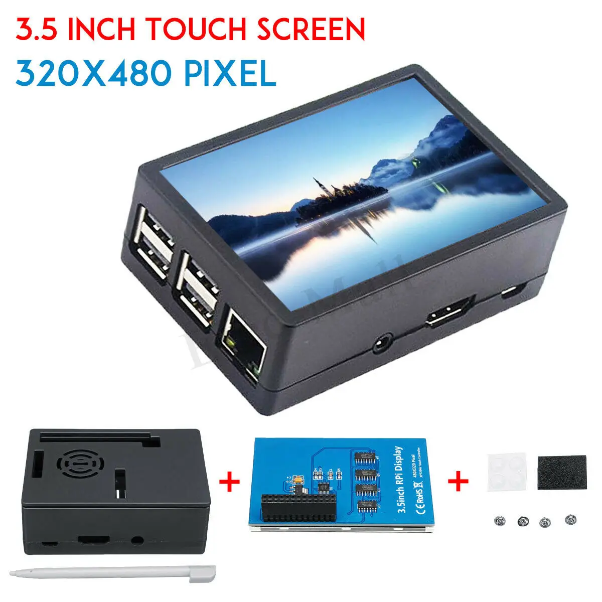 3.5" TFT Raspberry Pi A,B,A+,2B,3B,3B+Touch Screen 320*480 LCD Display Monitor+ Case