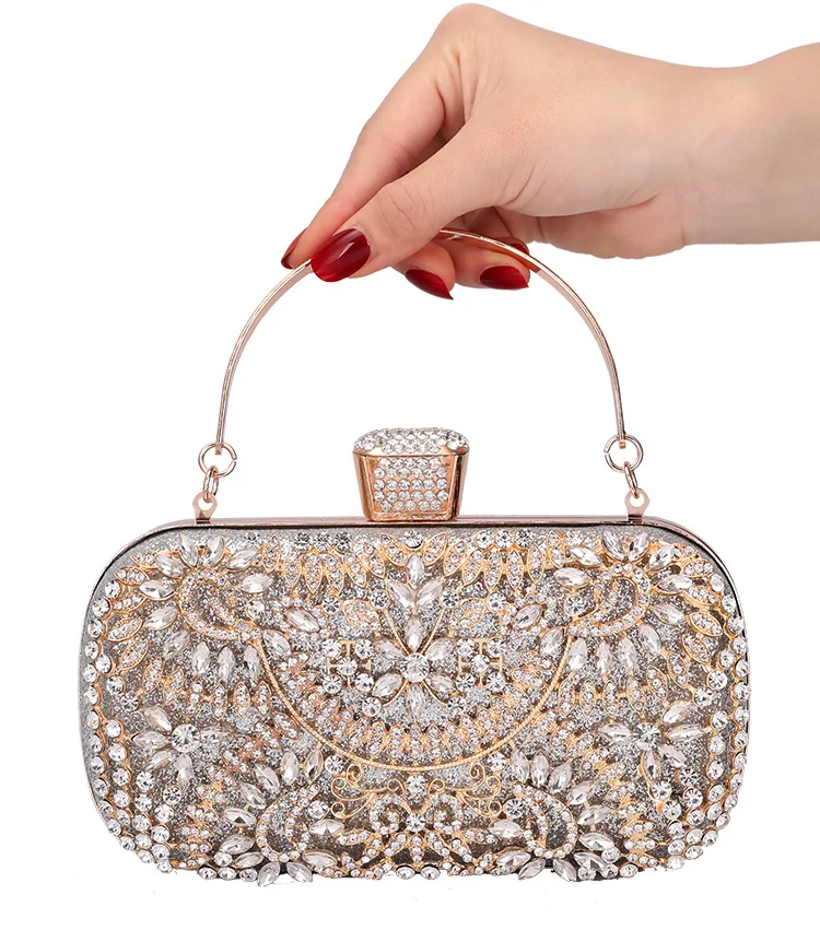 Luxy Moon Metallic-Silber-Clutch-Taschen, Vorderansicht