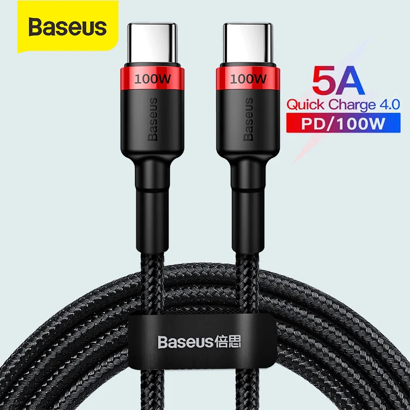Кабель Baseus usb-c/USB Type-C 100 Вт для MacBook Pro быстрая зарядка 4 0 Samsung Xiaomi mi 10 | Мобильные