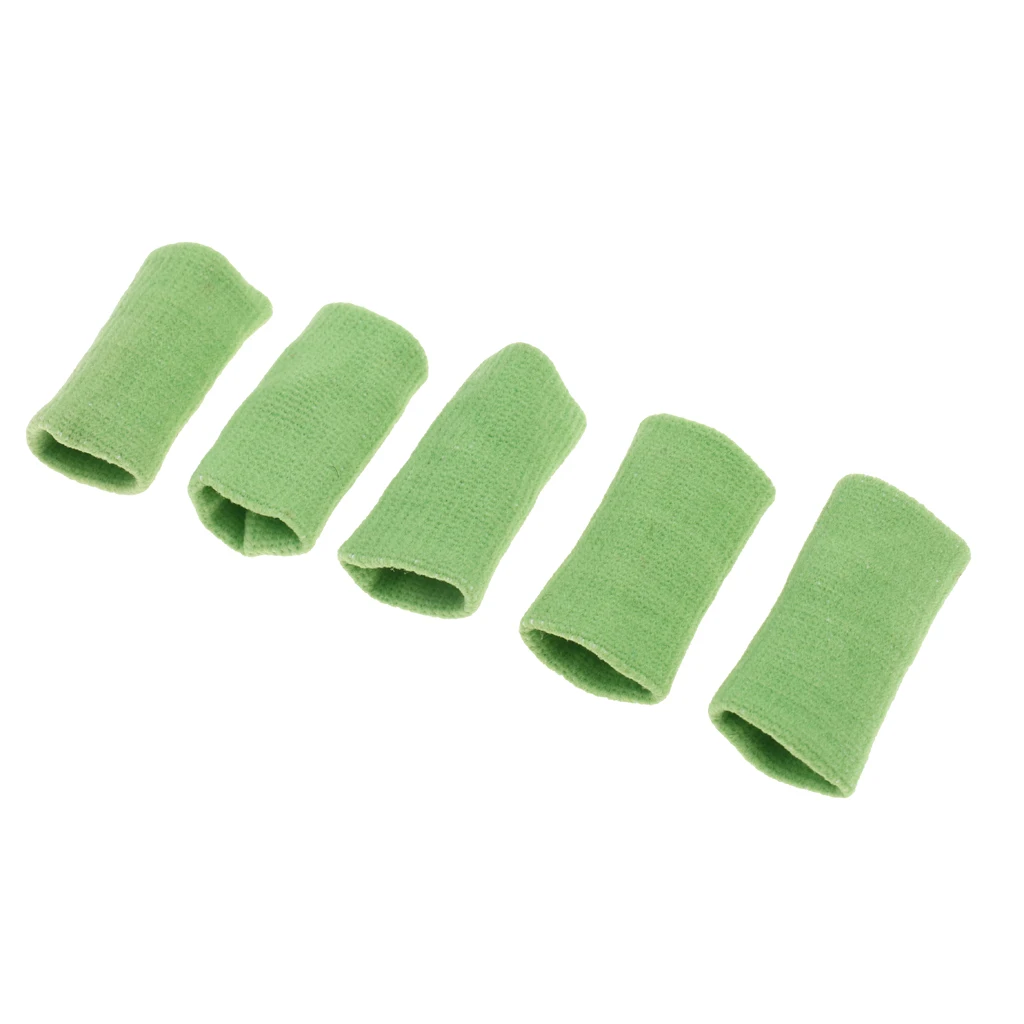 5 Pieces Sports Elastic Finger Sleeves Protector Sleeves Breathable Support Thumb Brace Protector Sports Aid Nylon Finger Sleeve