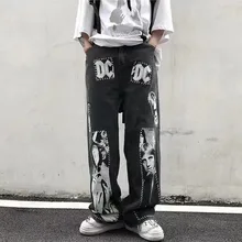 Pantalones vaqueros de banda de Rock para hombre, Jeans de gran tamaño, estilo Hip Hop, holgados y anchos, Punk, a la moda, novedad de 2021