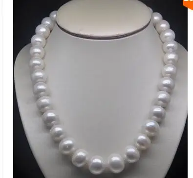 

11-12 MM AKOYA SOUTH SEA WHITE NATURAL PEARL NECKLACE 17 YELLOW CLASP Factory Wholesale price Women Gift word Jewelry
