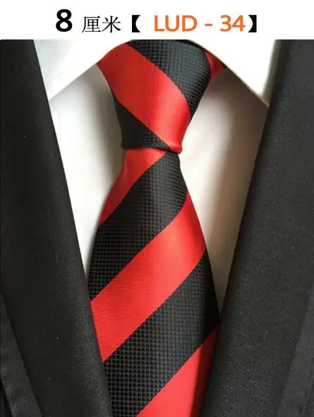 Новые Классические шелковые мужские галстуки, галстуки на шею, 8 см. Клетчатые полосатые галстуки для мужчин, деловые роскошные галстуки для свадебной вечеринки, галстуки Gravatas - Цвет: 34