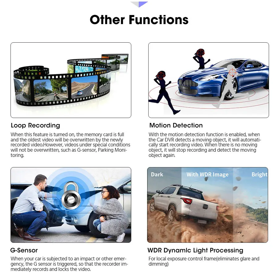 Olysine 3CH Автомобильный видеорегистратор IPS Touch IR ночного видения Dash камера Full HD 1080 3