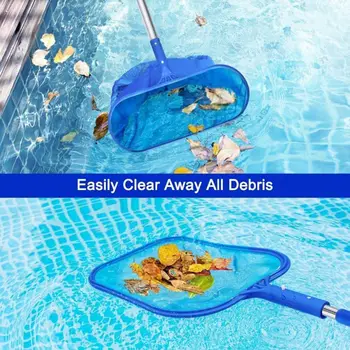

Pool Skimmer Net with 5 Sections 47" Detachable Pole Leaf Skimmer Mesh Rake Net for Spa Pond Pool Cleaner Supplies Hot