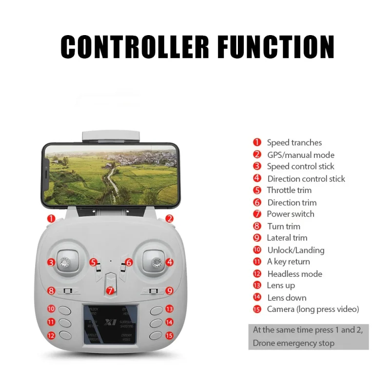 HD Picture/Vedio Transmission GPS Smart Follow Me WIFI FPV Drone 5G 1080P 500M 2-Axis Gimbal Out Of Control Return RC Quadcopter