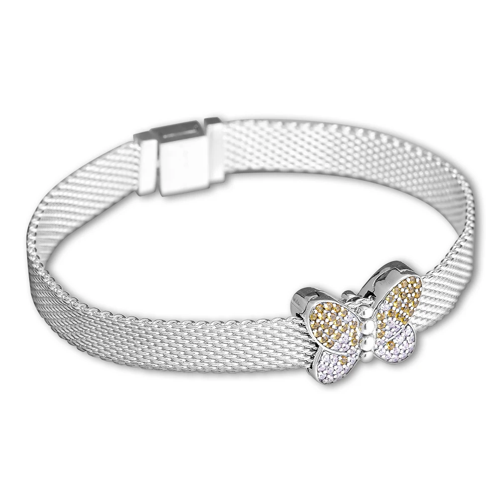 Reflexions Bedazzling бабочка клип подходит для оригинальных 925 серебряных браслетов для женщин DIY стерлингового серебра бусины для изготовления ювелирных изделий