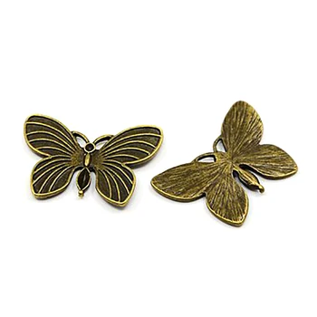 

Alloy Charms Necklace Pierced Vintage Hanging Decoration Tibetan Silver Jewelry Making Craft Butterfly Pendant Set DIY Assorted