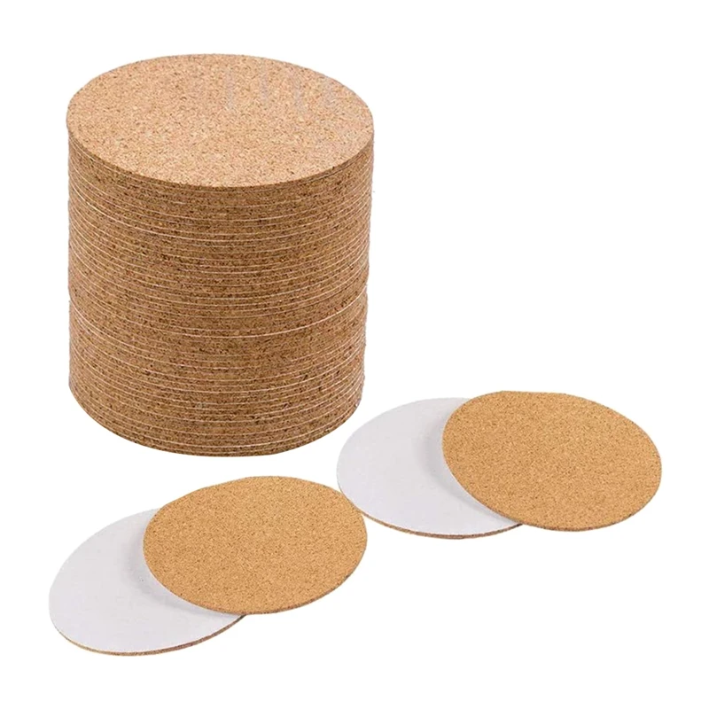 

Self-Adhesive Cork Coasters,Cork Mats Cork Backing Sheets for Coasters and DIY Crafts Supplies (80, Round)