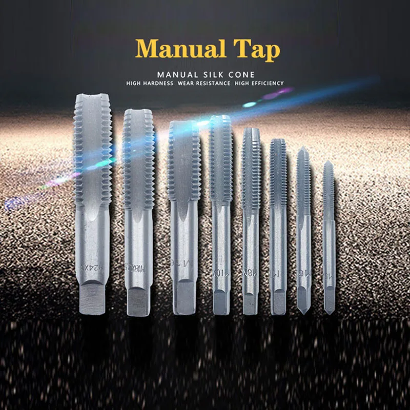

2PCS/Set HSS Machine Spiral Point Straight Fluted Screw Thread Metric Plug Hand Tap Drill Set Tools