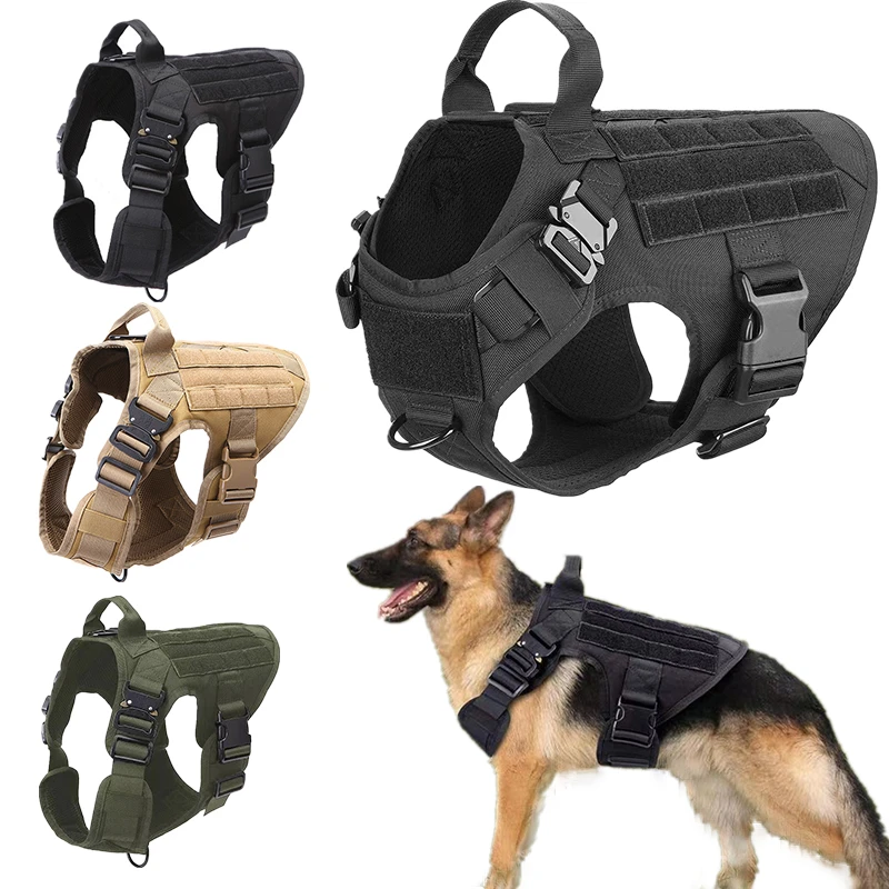 Tactical Dog Harness Metal Buckle Molle German Shepherd Military Training K9  Padded Quick Release Vest Pet Medium Large Big Dogs - Collars, Harnesses &  Leads - AliExpress