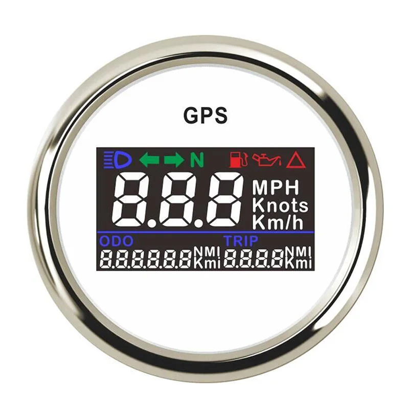 Waterproof 52mm GPS Speedometer Gauge for Boat Car 0~999 Km/h MPH Knots LCD Digital Speedometer with Speed Sensor& GPS Antenna