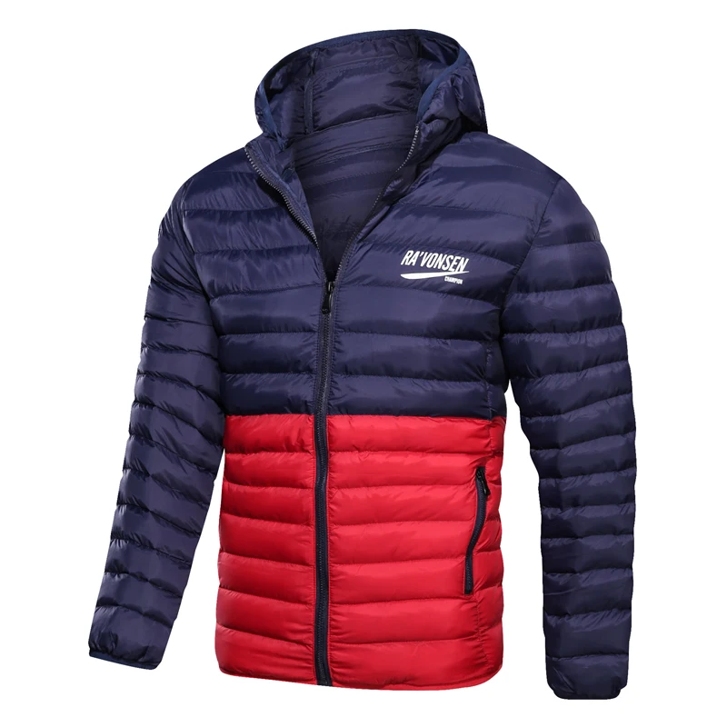 Новая модная мужская зимняя куртка, пальто с капюшоном, Теплая мужская зимняя парка, утолщенная верхняя одежда, пальто, Повседневная облегающая Студенческая мужская верхняя одежда - Цвет: Blue MG7556