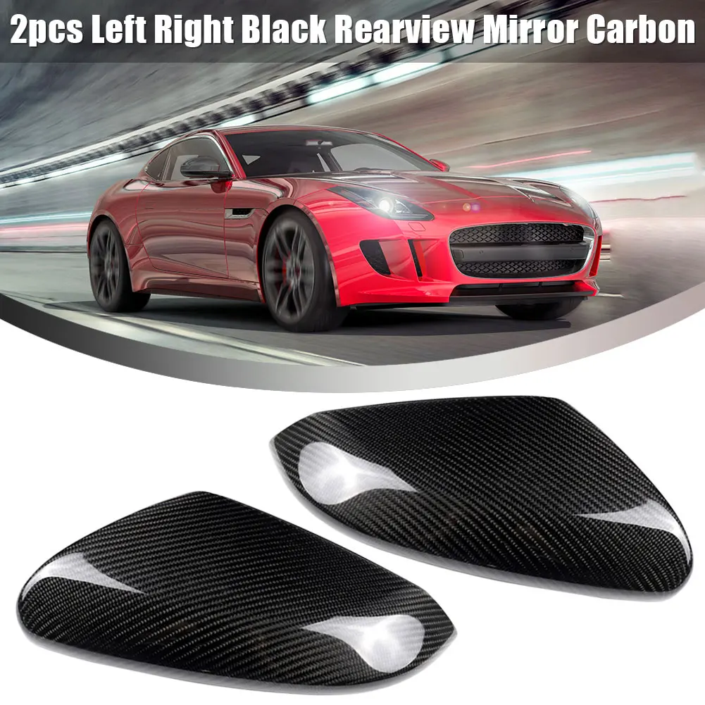 

2pcs Black Car Accessories Durable Carbon Fiber Exterior Left Right Replacement Cap Molding Trim Rearview Mirror Cover For Civic