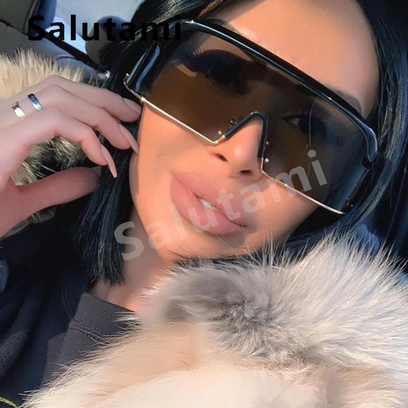 

Polarized Rimless Oversize Windproof Chic Sunglasses For Women Men Outdoor Sunscreen Sun Glasses 2019 Brand Big Frame Eyewear