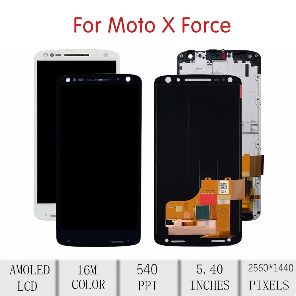 Для Motorola Moto X Force ЖК сенсорный экран дигитайзер сборка для MOTO X Force Dual SIM дисплей с рамкой XT1580 XT1581