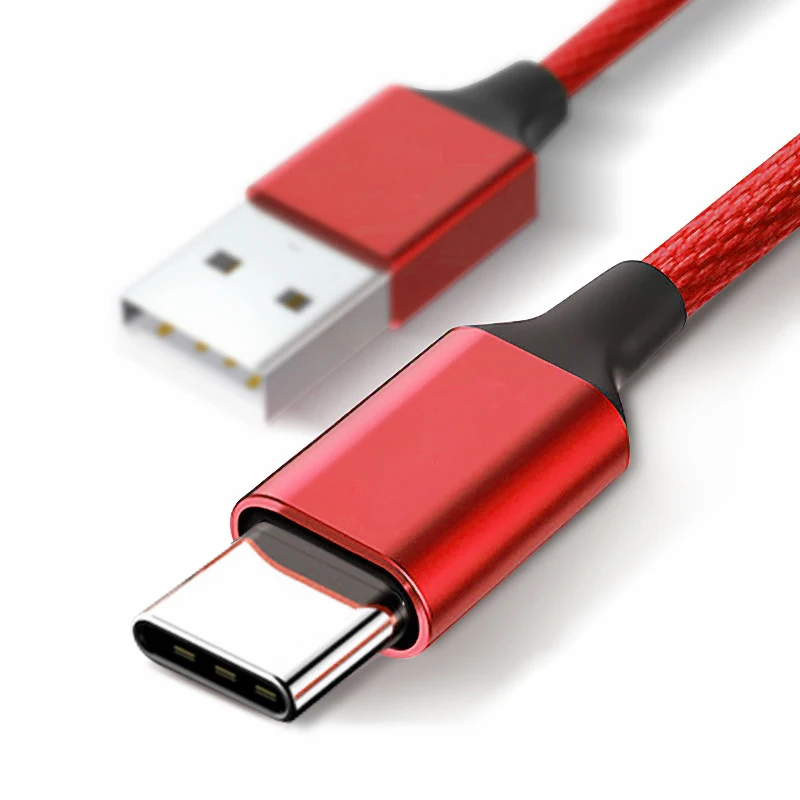 Usb type-C кабель для Xiaomi Redmi Note 7 USB C кабель для samsung S10 S9 S8 Plus провод для быстрого заряда USBC шнур для зарядки мобильного телефона - Цвет: Red