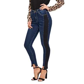 

Women's Fashion Large Size Pants Retro Explosion Contrast Low Waist Casual Trousers 2020 New Skinny Sexy Stretch Jeans