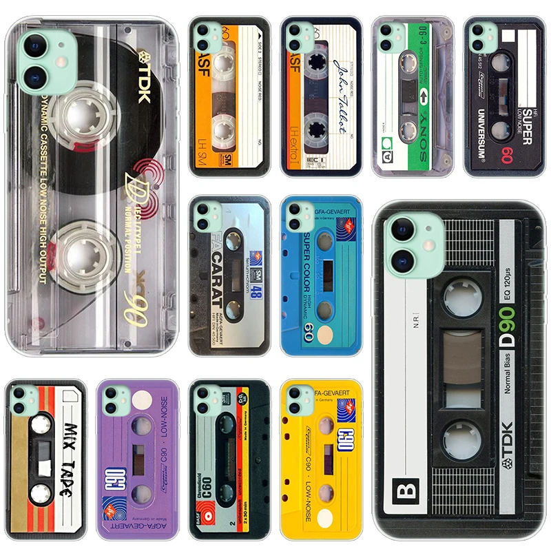 Classical Old Cassette Silicone Phone Case for Apple iPhone 13 12 Mini 11 Pro XS Max X XR 6 6S 7 8 Plus 5 SE 2020 Soft Cover | Мобильные