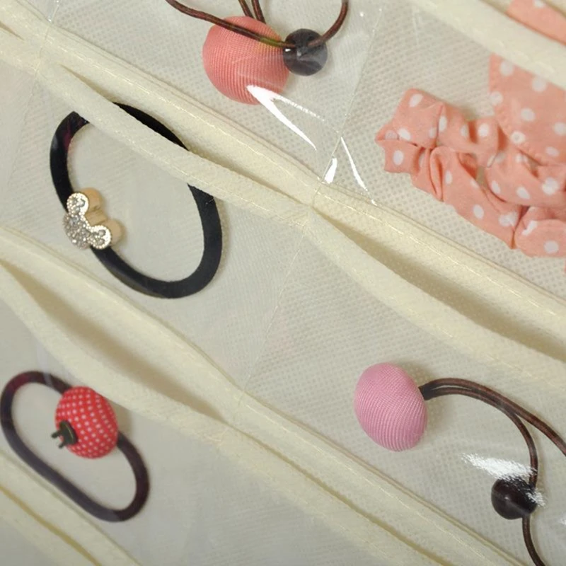 80 Grids Jewellery Hanging Bags Double-sided Small Items Household Storage Bag Foldable for Wardrob