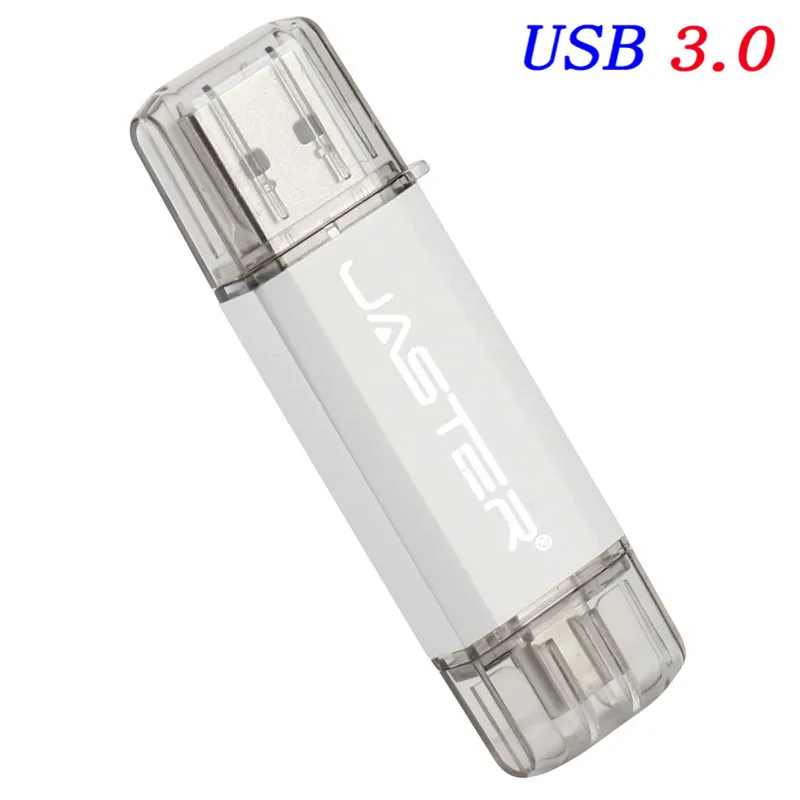 JASTER Usb 3,0 OTG флеш-накопитель Тип C USB флеш-накопитель 32 Гб 64 Гб высокоскоростная Usb флешка 3,0 Флешка 128 ГБ 256 Гб карта памяти - Цвет: Silver