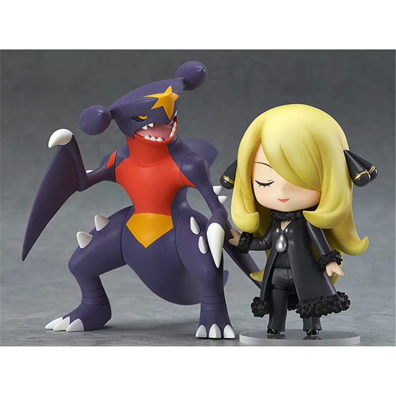 New 10cm  2pcsset Cynthia Garchomp Action Figure  Model Toys Anime Cartoon Figuras Dolls Brinquedos Cosplay Gift for Kids Children (2)