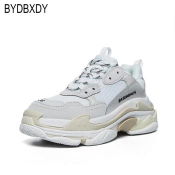 

Ladies Sports Shoes Platform Outdoor Mesh Upper Sports Shoes Lace Thick Bottom Casual Shoes Casual Sports Shoes Men And Women