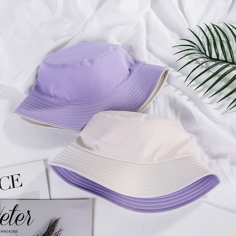 Sun Hats Sun Hat Fisherman Hat Bucket Hats Sunscreen Hats Double-sided Wearing Cap Solid Color Bucket Hat Men Women Reversible Fisherman Summer Panama Cap Sun Fishing