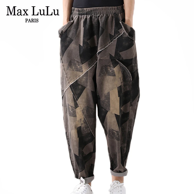 

Max LuLu 2019 Fashion European Style Ladies Gothic Streetwear Womens Autumn Plaid Harem Pants Vintage Elastic Female Trousers