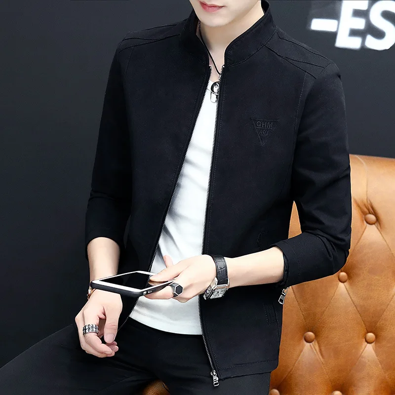 

2019 New Style Spring And Autumn Men Jacket Coat Men'S Wear Korean-style Slim Fit Stand Collar Men Casual Handsome Jacket Fashio