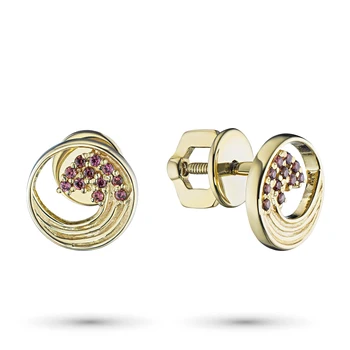 

Pusety yellow gold with garnet e0306ps04200725