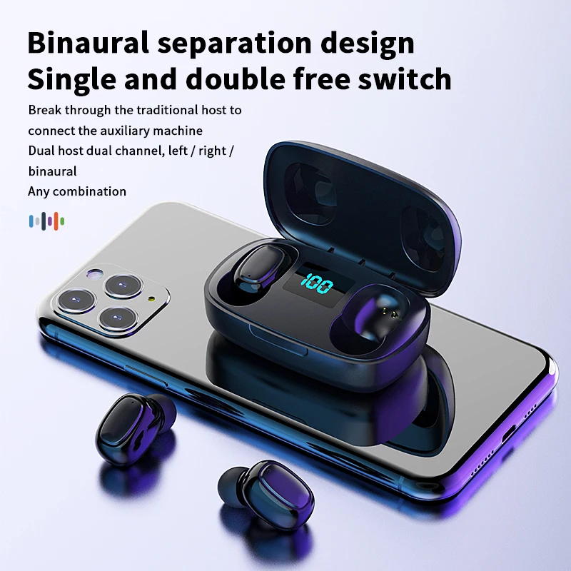TWS Bluetooth 5 0 Earphones With Microphone LED power display Water Proof for xiaomi Samsung huawei iphone vivo oppo