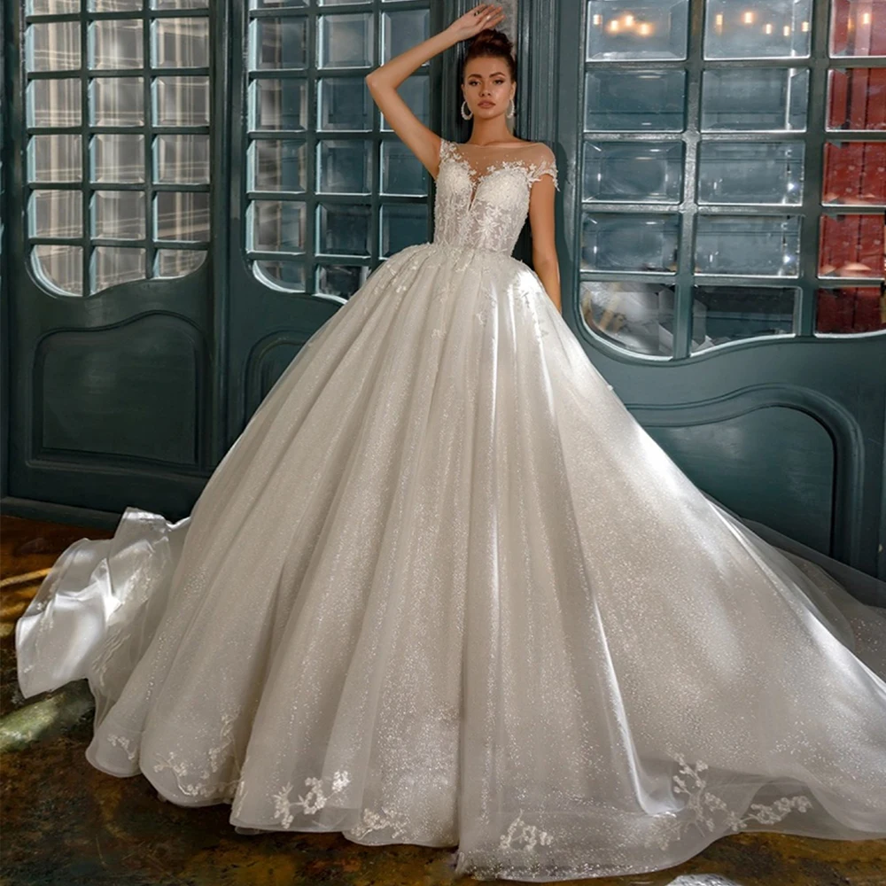 Vestido de noiva branco, luxuoso, com pérolas, feito sob encomenda, vestido  de princesa - AliExpress