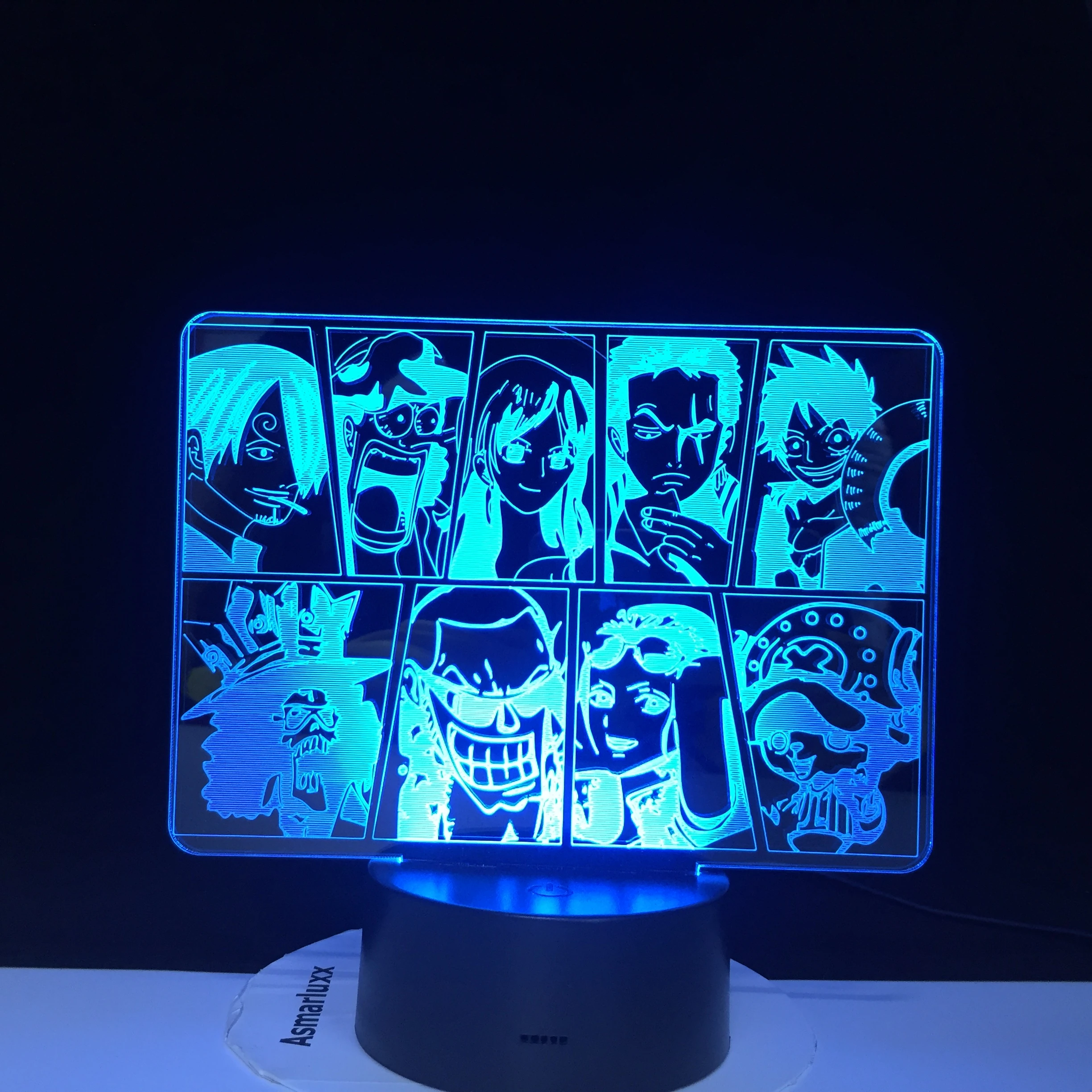 ワンピース漫画チーム夜の光ルフィサンジゾロナミ3d Ledイリュージョンテーブルランプの色変更luminariaタッチランプaw 731 常夜灯 Aliexpress
