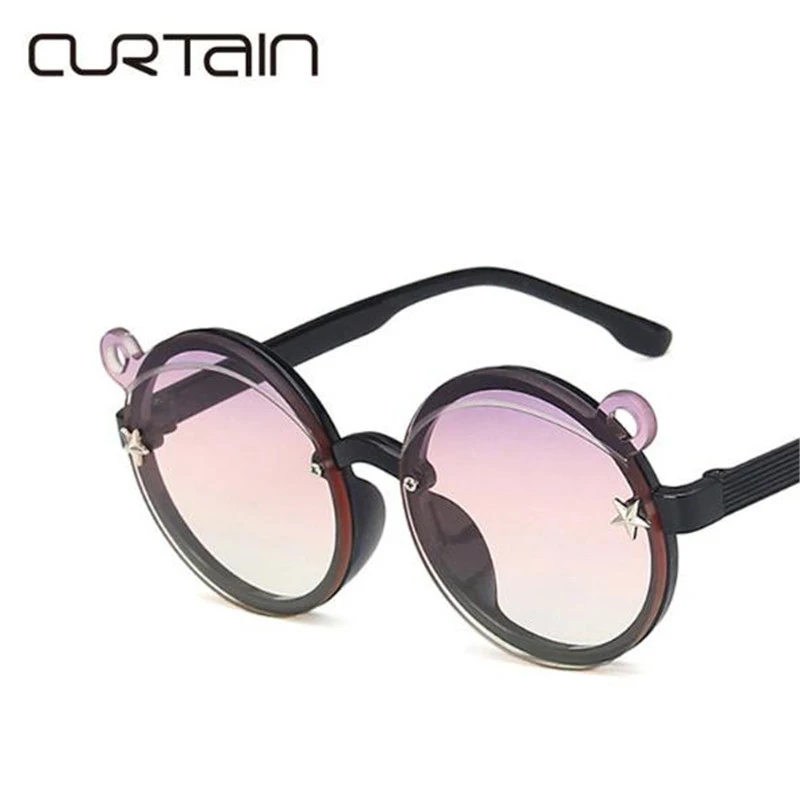 Oculos милые круглые солнцезащитные очки с медвежьими ушками детские как у звезд