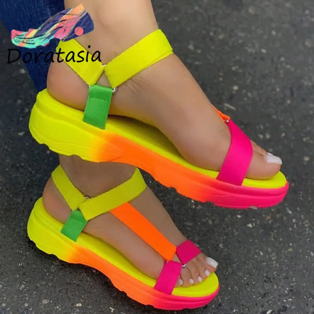 rainbow color sandals womens