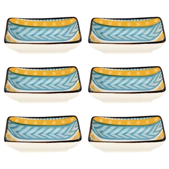 

6pcs Ceramic Sauce Dishes Multipurpose Practical Dipping Plate Seasoning Dish for Restaurant Bar