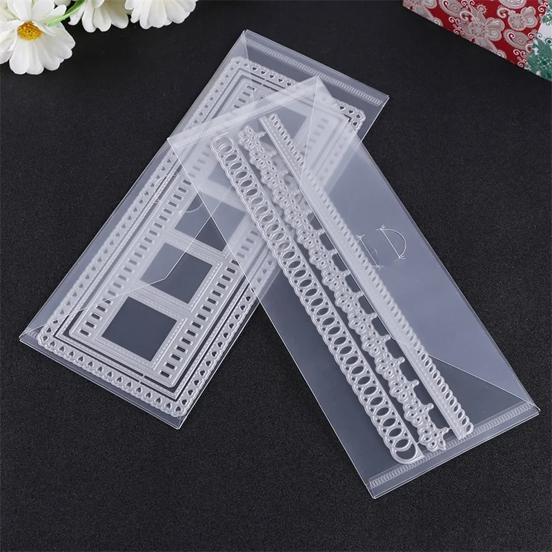10pcs/set 10x24cm Slimline Storing Bags Transparent Plastic Folder Bag For Storage Cutting Dies Embossing Organizer Holders 2020