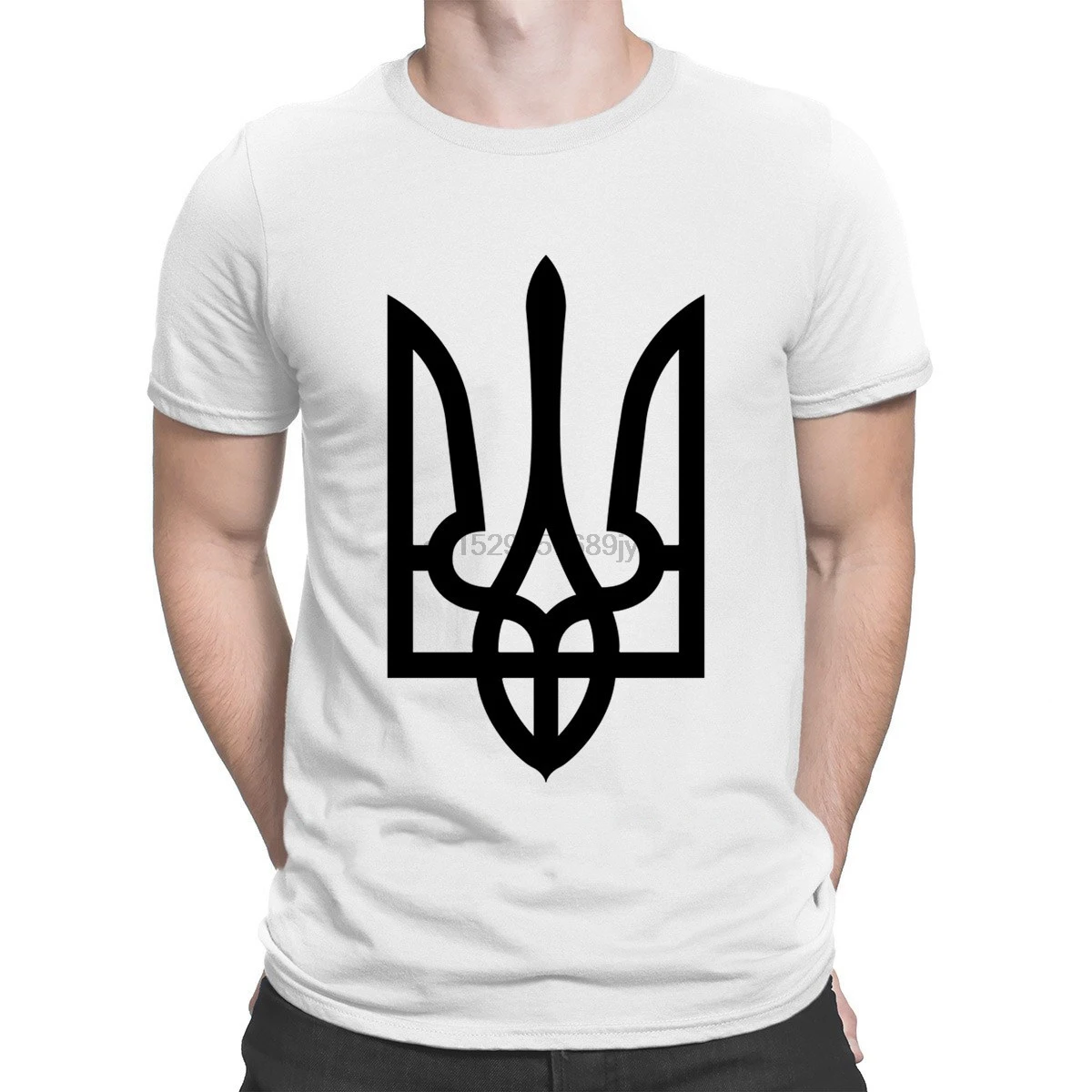 Украина герб футболка Trend Fit Топ Sunlight Мужская новейшая Юмористическая с круглым