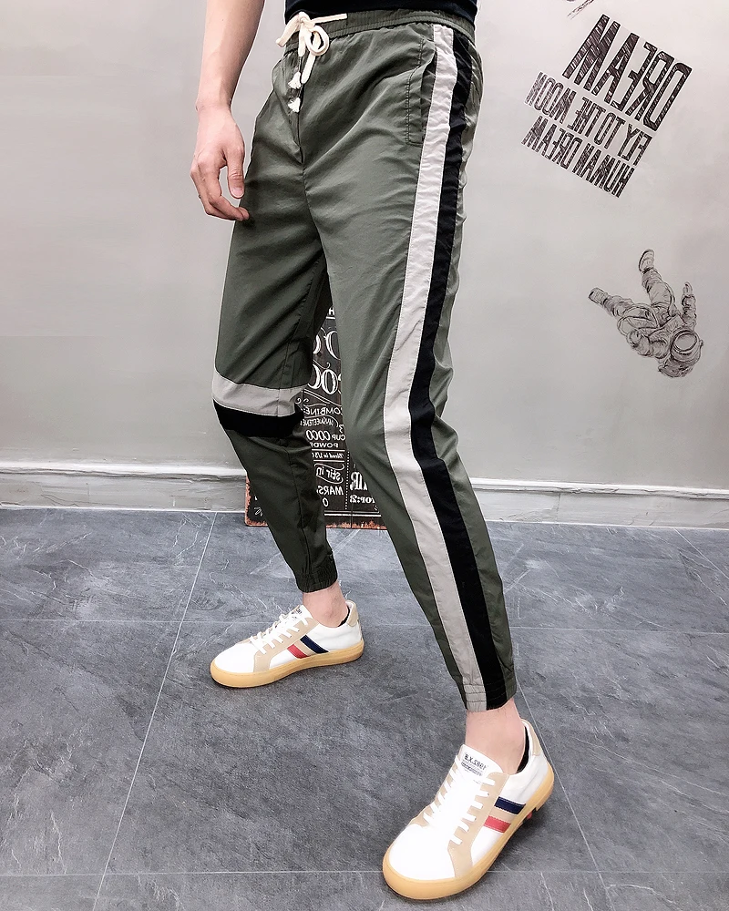 Zomer в стиле «хип-хоп» Повседневное Tactische Broek джоггеры Broek Heren Цвет Блок Лоскутные Брюки карго шаровары, штаны для бега, Broek, уличная Mannelijke