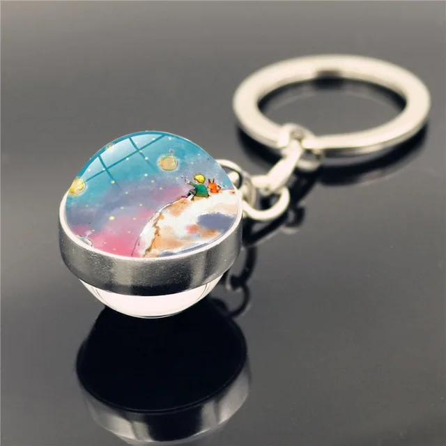 Don't Be a Boring Adult! Le Petit Prince B-612 Planet The Little Price keyring Fox Rose Classical Fairy Tale Glass Ball Keychain 7