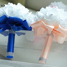 Хрустальные свадебные букеты красивый свадебный цветок Свадебный букет Искусственный цветок «Роза» букет SPH146